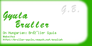 gyula bruller business card
